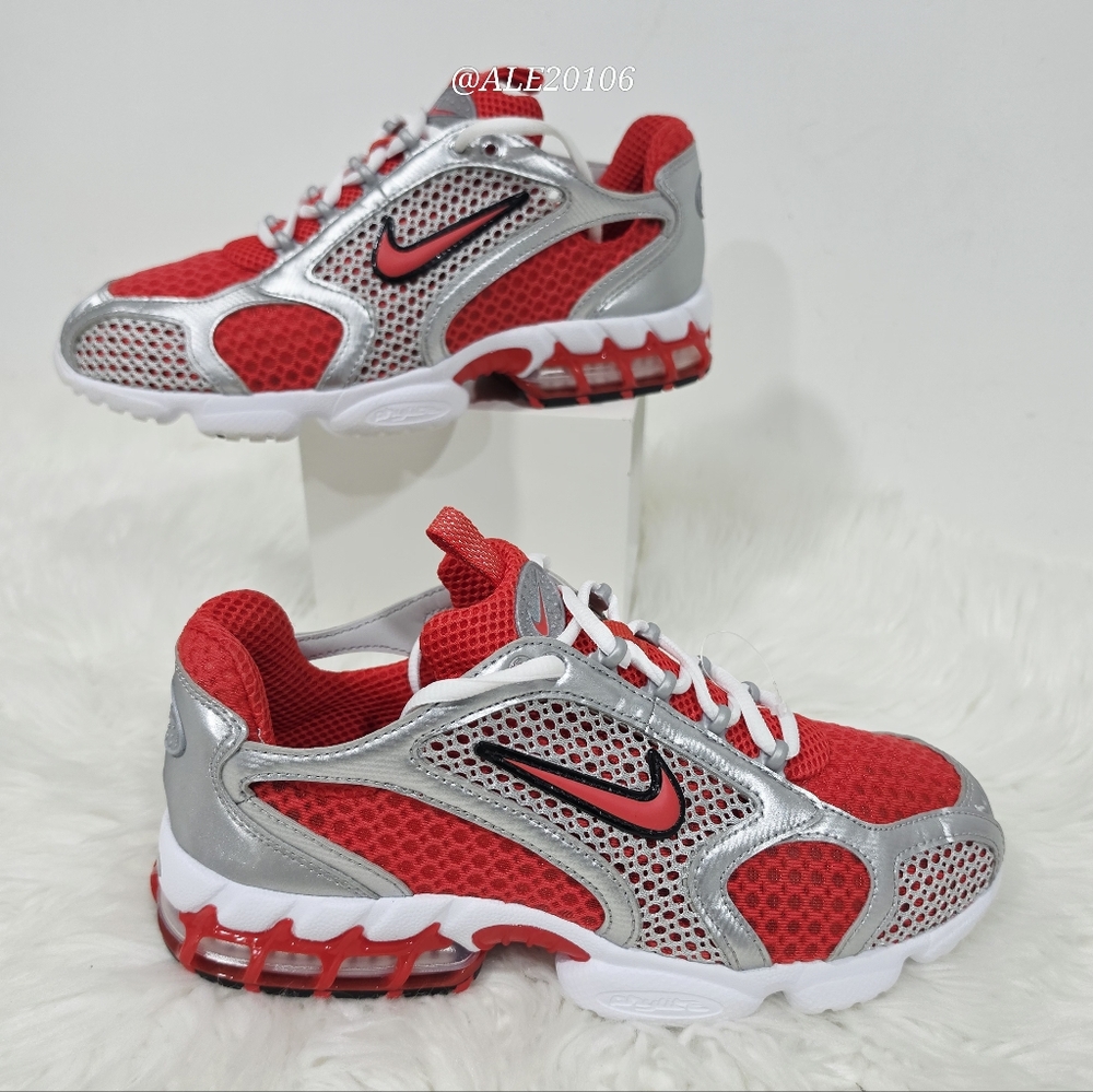 Nike Zoom Air Athletic Running Sneakers Men Size 8 Red Silver EU 41